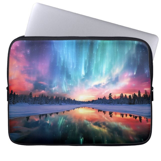 Funda Para Portátil Aurora Borealis, Northern Lights, (Frente)