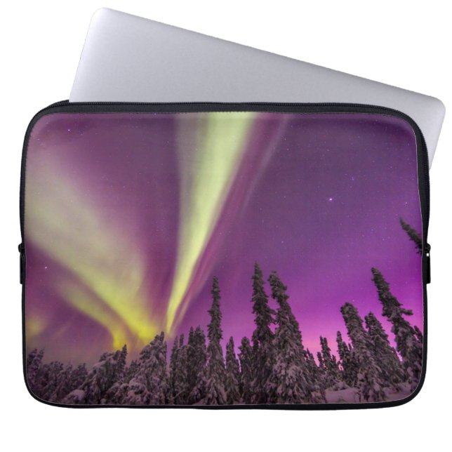 Funda Para Portátil Aurora Borealis Northern Lights Fairbanks Alaska (Frente)