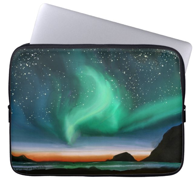 Funda Para Portátil Aurora Borealis - Pintura de aceite (Frente)