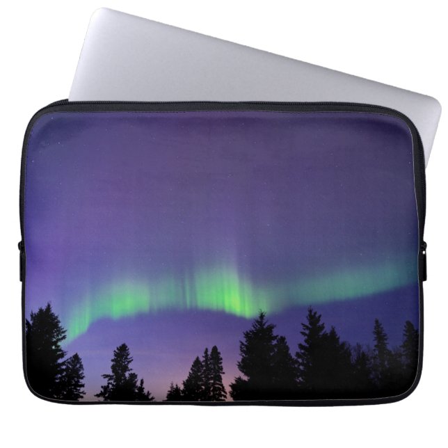 Funda Para Portátil Aurora Borealis & Trees | Manitoba, Canadá (Frente)