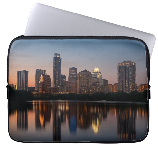 Funda Para Portátil Austin Skyline - Modern Texas City Design (Frente)