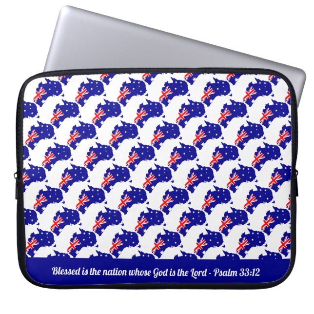 Funda Para Portátil AUSTRALIA Psalm 33:12 Blessed Nation Laptop (Frente)