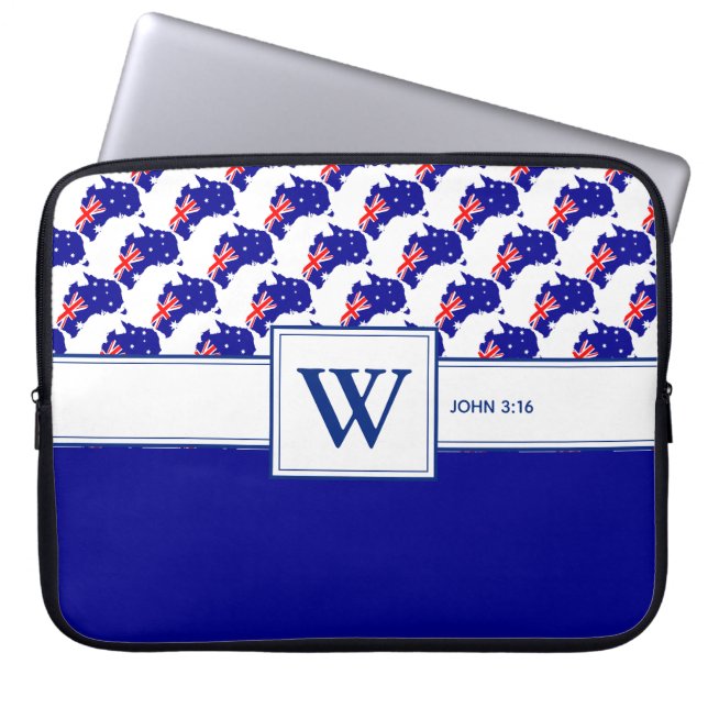 Funda Para Portátil AUSTRALIA Scripts Monograma Cristiano (Frente)