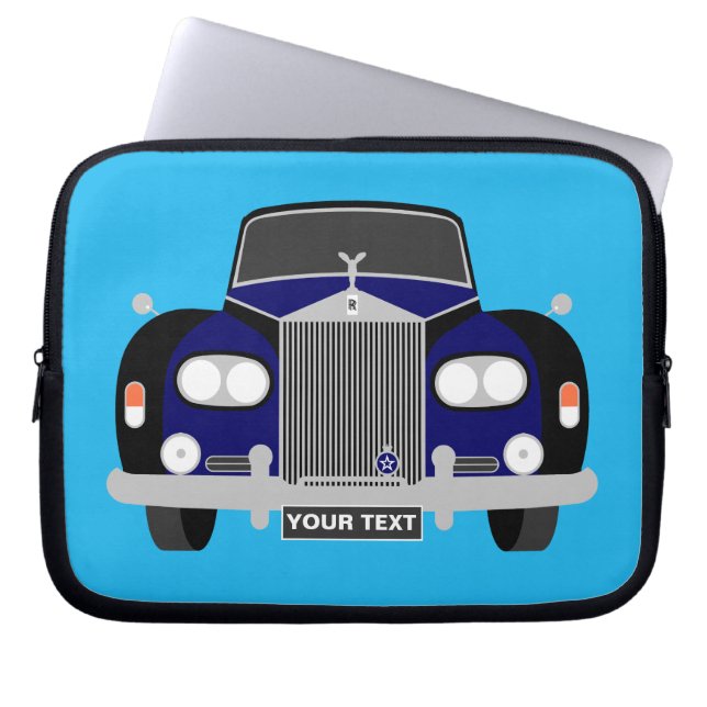 Funda Para Portátil Auto limusino clásico británico-azul personalizado (Frente)