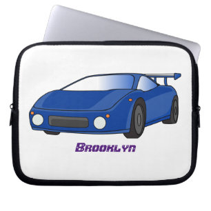 Funda Para Portátil Autobús deportivo azul con ilustracion aéreo