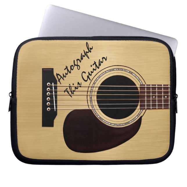 Funda Para Portátil Autógrafo del personalizado de la guitarra (Frente)