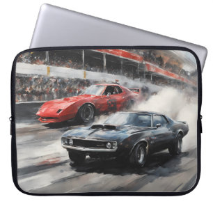 Funda Para Portátil Automóviles de Músculo Rojo y Negro
