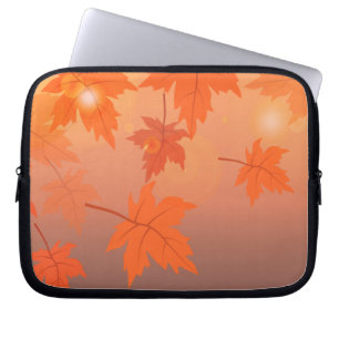 Funda Para Portátil Autumn design with maple leaves and bokeh effect