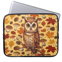 Autumn Owl And Leaves