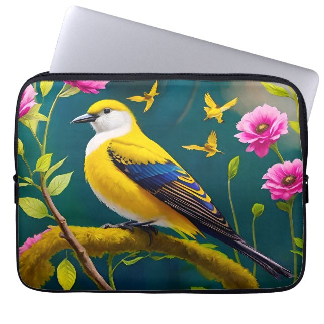 Funda Para Portátil Ave dorada (Frente)