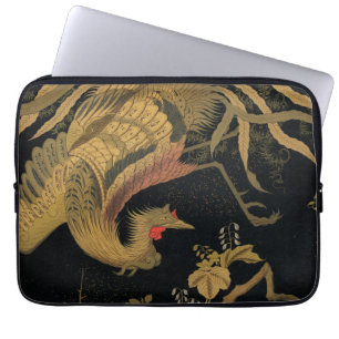 Funda Para Portátil Ave dorado de gallo clásico japonés antiguo