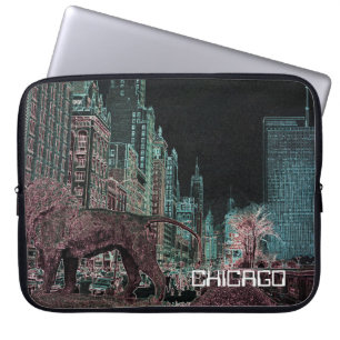 FUNDA PARA PORTÁTIL AVENIDA CHICAGO MICHIGAN @ ART MUSEUM 1967 NEON