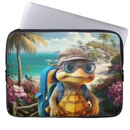 Funda Para Portátil Aventurous Cute Turtle con mochila,