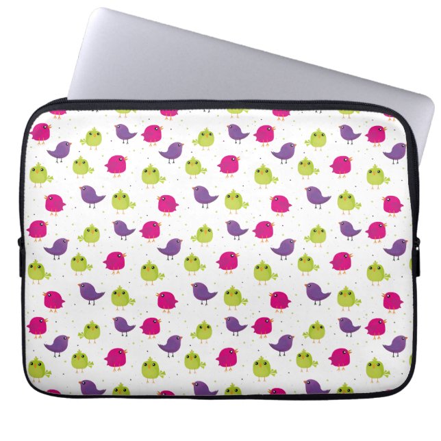 Funda Para Portátil Aves alegres y coloridas (Frente)