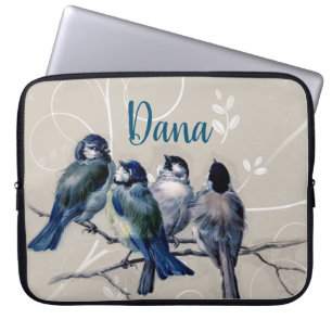 Funda Para Portátil Aves azules en una rama