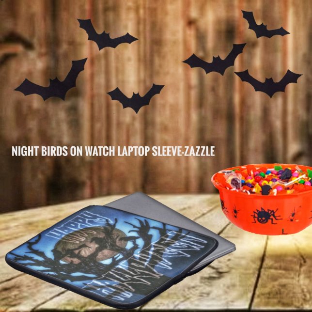 Funda Para Portátil Aves nocturnas vigiladas (Subido por el creador)