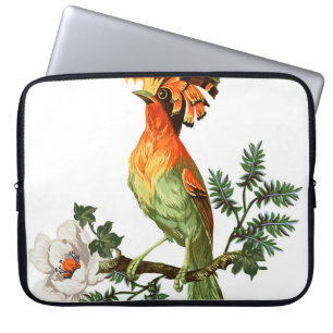 Funda Para Portátil Aves paraísas: fondo floral exótico