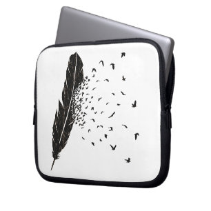Funda Para Portátil Aves que rompen una pluma