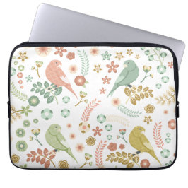 Funda Para Portátil Aves y ramas de Shabby White