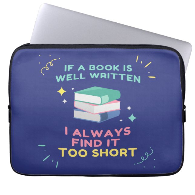 Funda Para Portátil Avid Reader I - Cita de Jane Austen (Frente)