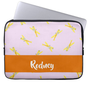 Funda Para Portátil Aviones amarillos sobre morado