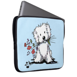 Funda Para Portátil Ayudante maltés del jardín de KiniArt