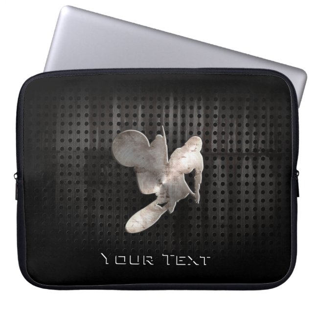 Funda Para Portátil Azote del motocrós; Negro fresco (Frente)