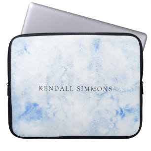 Funda Para Portátil Azul acuarela elegante