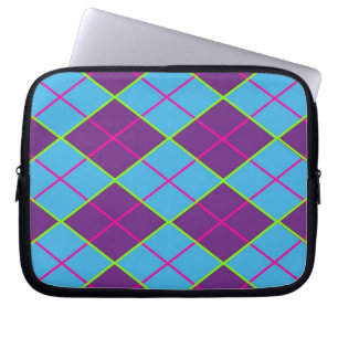 Funda Para Portátil Azul argyle y púrpura