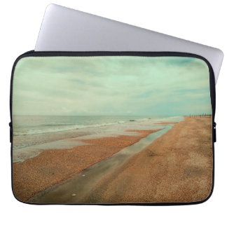Funda Para Portátil Azul calmante Océano Costero Marea Playa de Arena