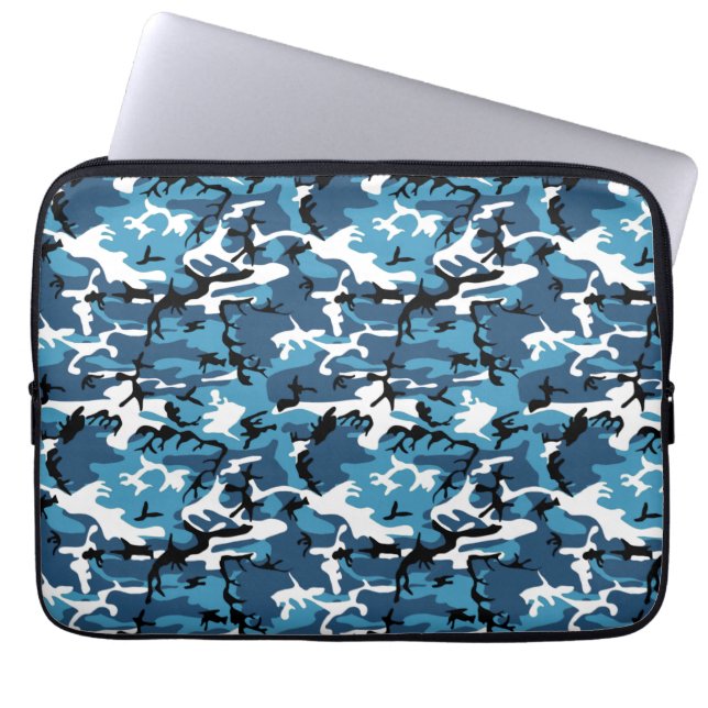 Funda Para Portátil Azul Camo del invierno (Frente)