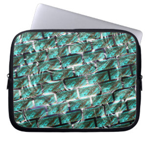Funda Para Portátil Azul claro, burbujas sobre la rejilla o efecto lad
