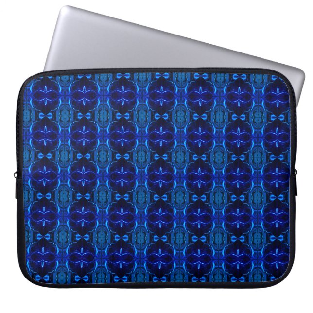 Funda Para Portátil Azul con trazos entrelazados 'flotantes' (Frente)
