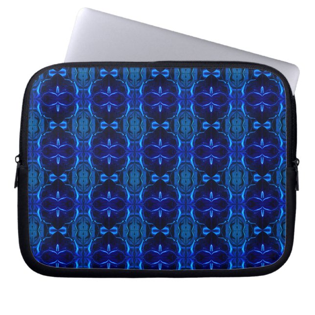 Funda Para Portátil Azul con trazos entrelazados 'flotantes' (Frente)