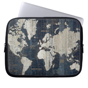 Funda Para Portátil Azul del mapa de Viejo Mundo