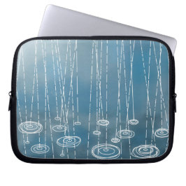 Funda Para Portátil Azul del tiempo de lluvia