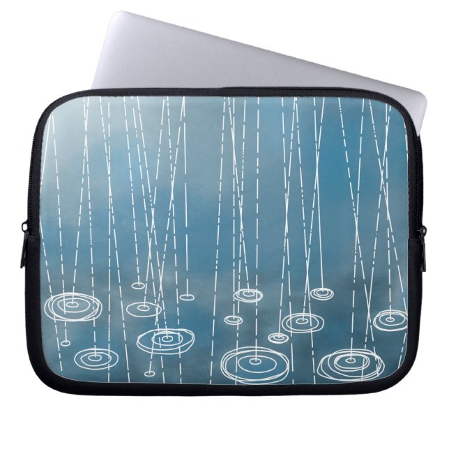 Funda Para Portátil Azul del tiempo de lluvia (Frente)