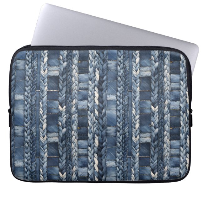 Funda Para Portátil Azul Dolorido Y Con Rastreo Jean Denim (Frente)