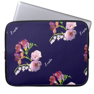 Funda Para Portátil Azul floral
