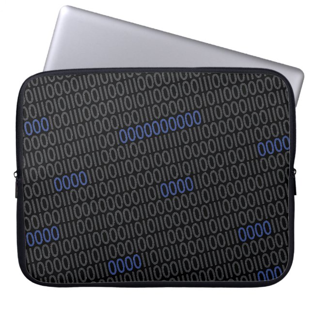 Funda Para Portátil Azul gris de los números binarios (Frente)