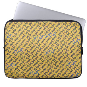 Funda Para Portátil Azul gris de los números binarios