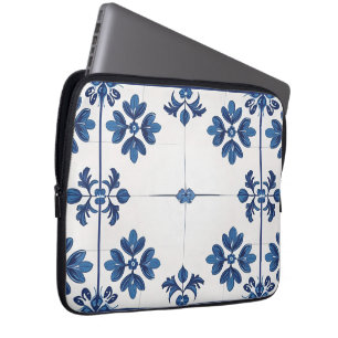 Funda Para Portátil Azul Indigo Azulejo Decorativo Portugués de Lisboa