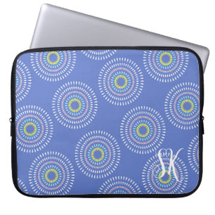 Funda Para Portátil Azul japonés de fuegos artificiales