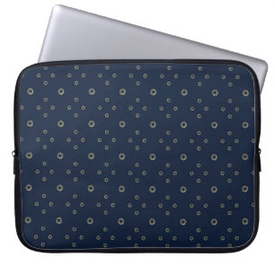 Funda Para Portátil Azul marino   Sol de Zinnia Dorada