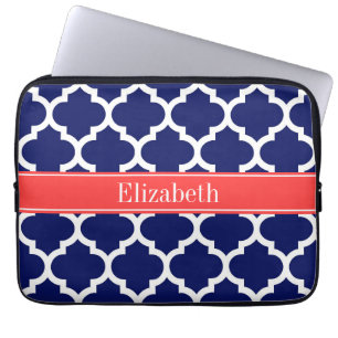Funda Para Portátil Azul marino Whats Marruecos #5 Nombre rojo coral M