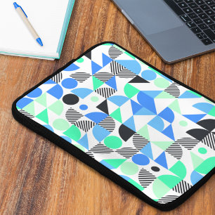 Funda Para Portátil Azul Moderno Abstracto Geométrico Menta