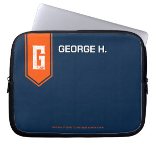 Funda para portátil azul naranja para hombre