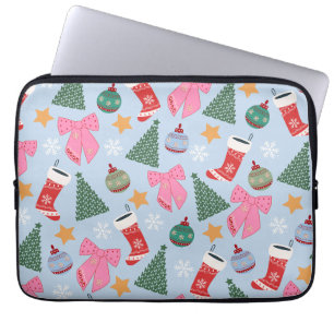 Funda Para Portátil Azul Navidad lindo