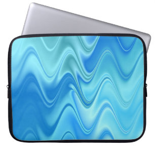 Funda Para Portátil Azul Ondulado Abstracto