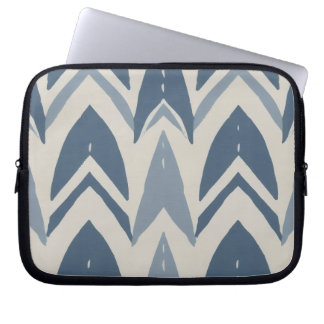 Funda Para Portátil Azul Polvoriento Batik Parang Chevron Geométrico C